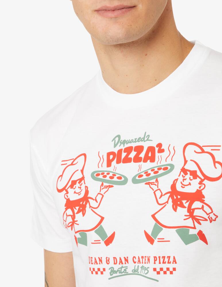 rinascente Dsquared2 Maglietta pizza twins cool  - Bianco