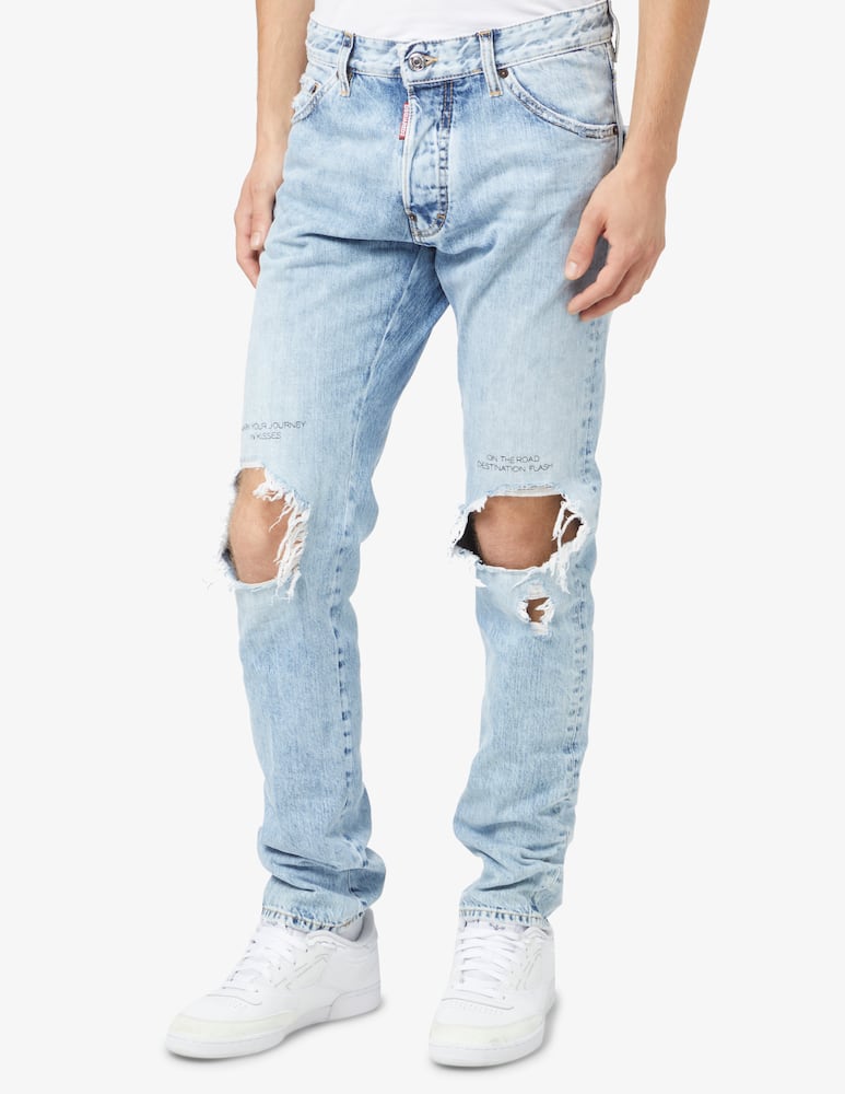 rinascente Dsquared2 Cool guy ripped denim - Light blue