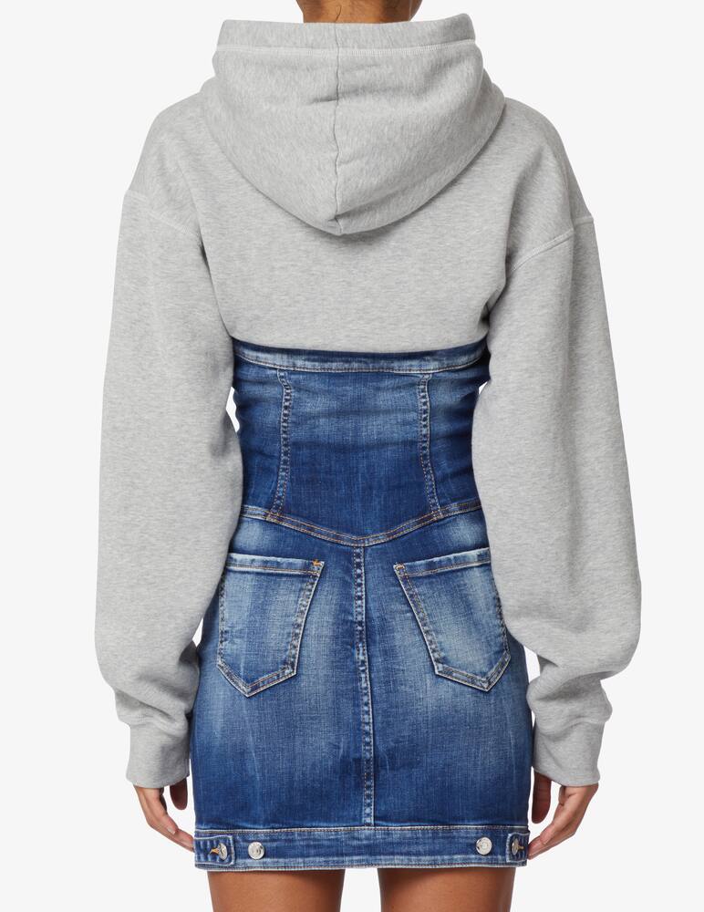 rinascente Dsquared2 Vestito mini in felpa con cappuccio - Blu