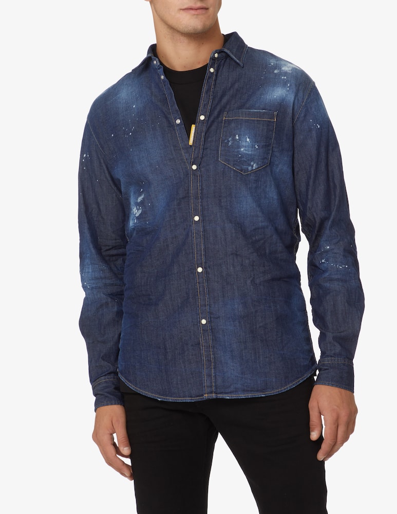 rinascente Dsquared2 Camicia di jeans icon splatter  - Blu