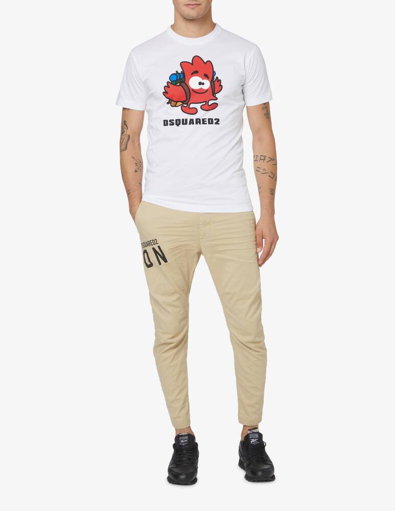 rinascente Dsquared2 Maglietta leaf buddy cool  - Bianco