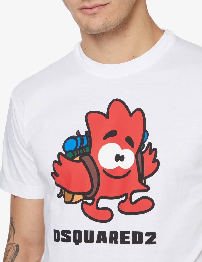 rinascente Dsquared2 Maglietta leaf buddy cool  - Bianco