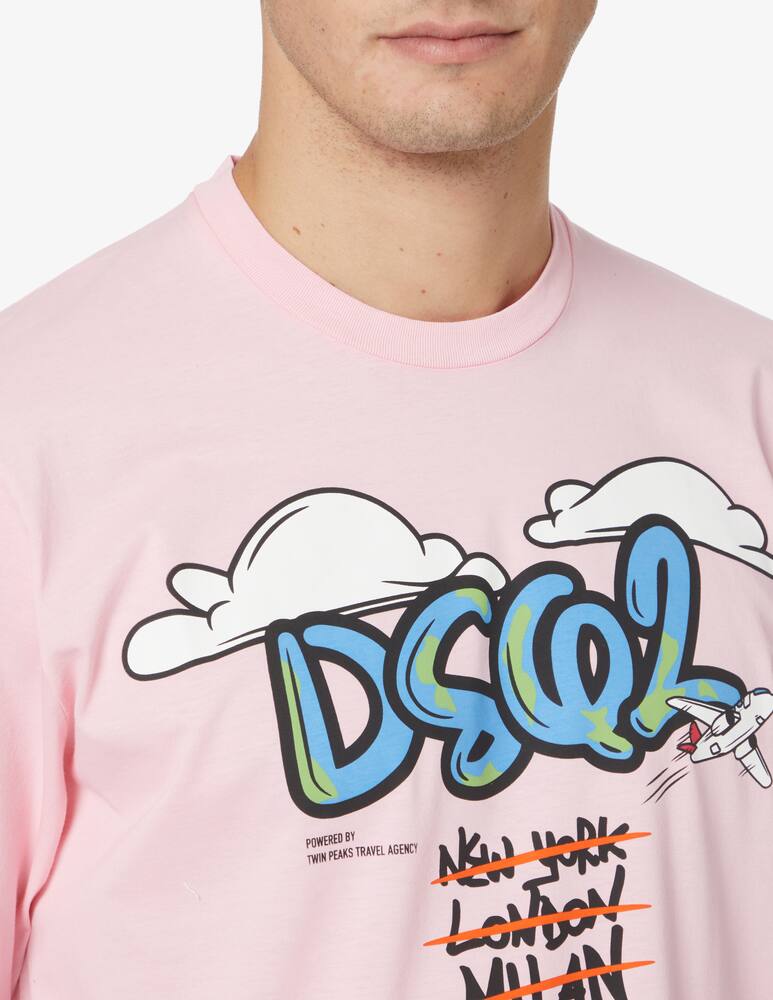 rinascente Dsquared2 Maglietta d2 flight plan s  - Rosa