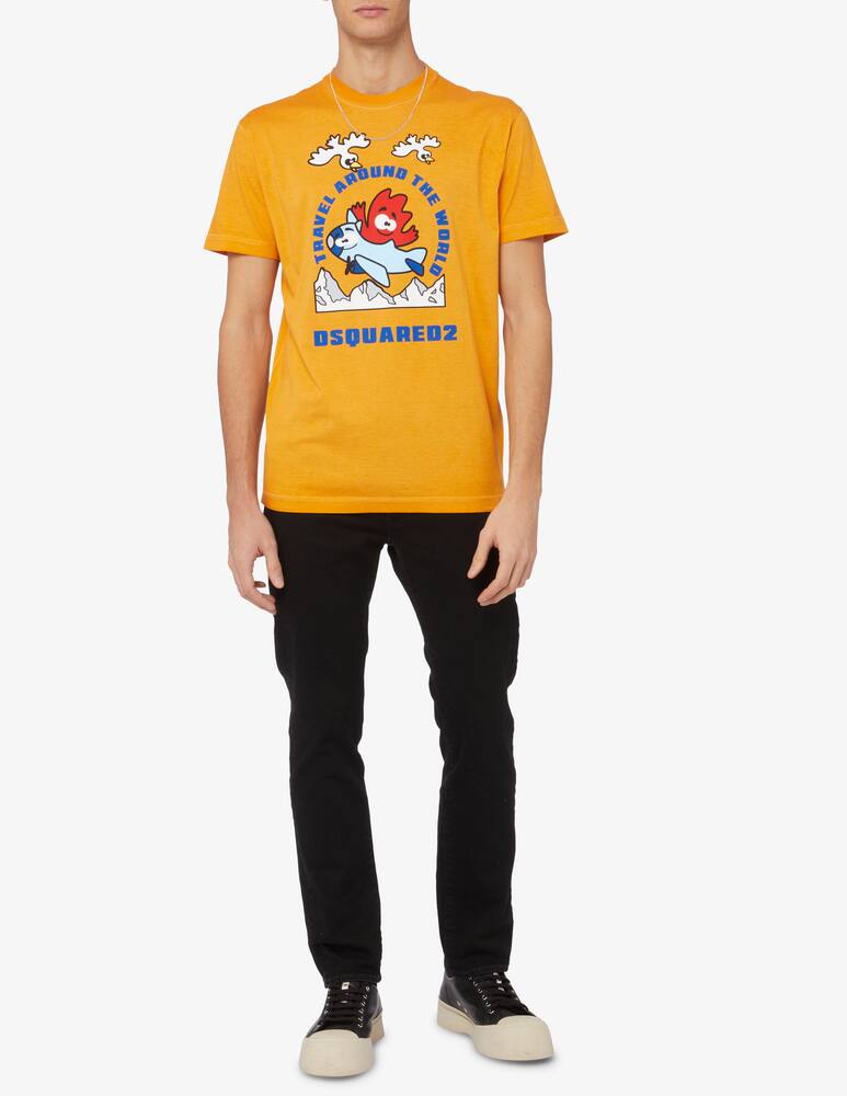rinascente Dsquared2 Maglietta leaf buddy trip  - Arancione