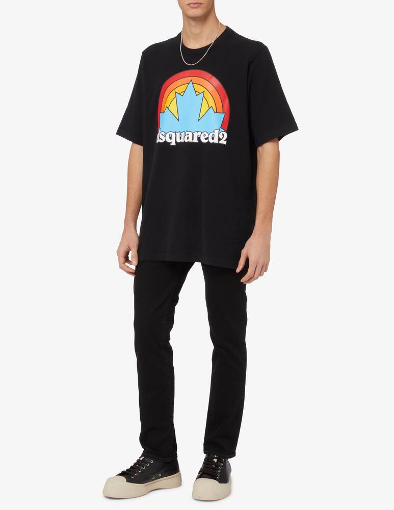 rinascente Dsquared2 Maglietta sunset leaf slouch - Nero