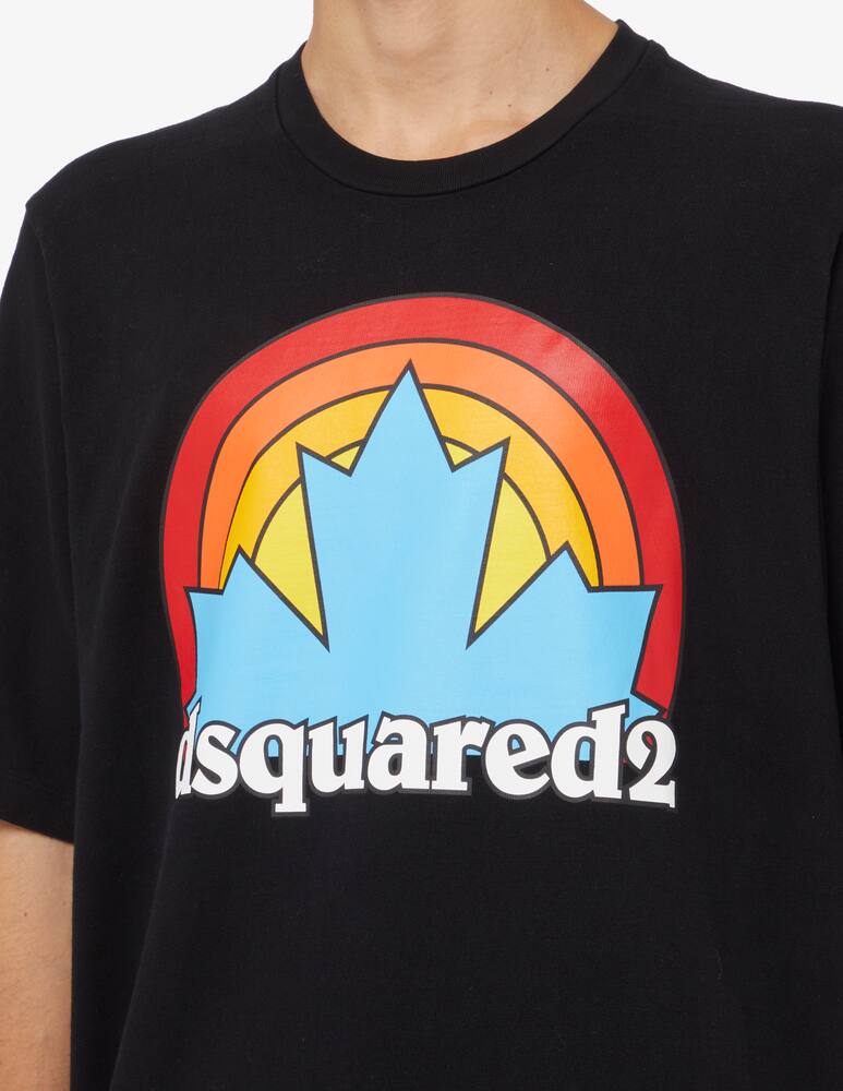 rinascente Dsquared2 Maglietta sunset leaf slouch - Nero