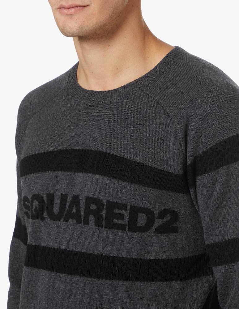 rinascente Dsquared2 Maglia girocollo twin line  - Grigio