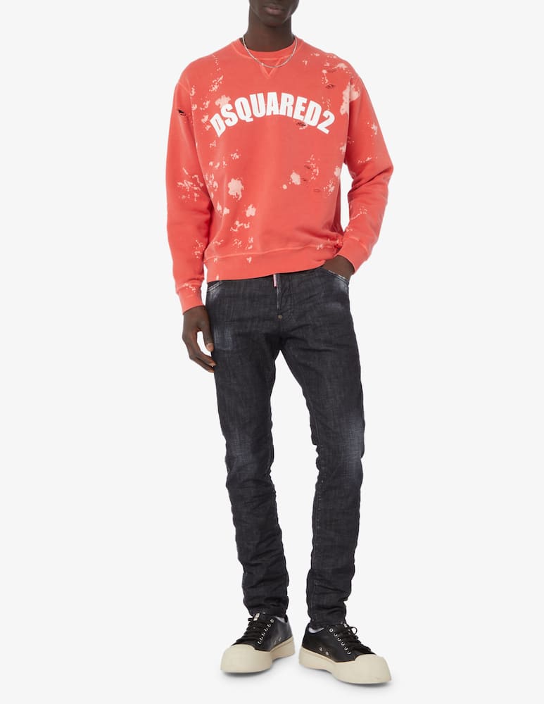 rinascente Dsquared2 Logo tie dye hoodie Red 