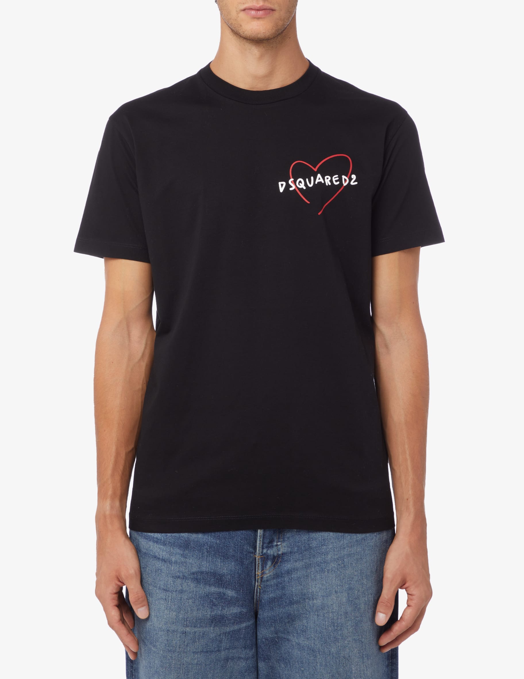 Dsquared2 T-shirt girocollo con logo frontale DQ03P5-D00A8 main image 1