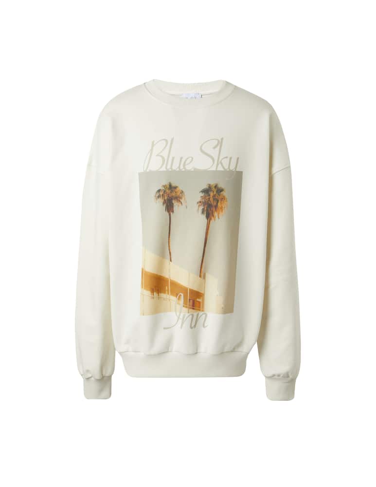 rinascente Blue Sky Inn Felpa girocollo palms logo - bianco