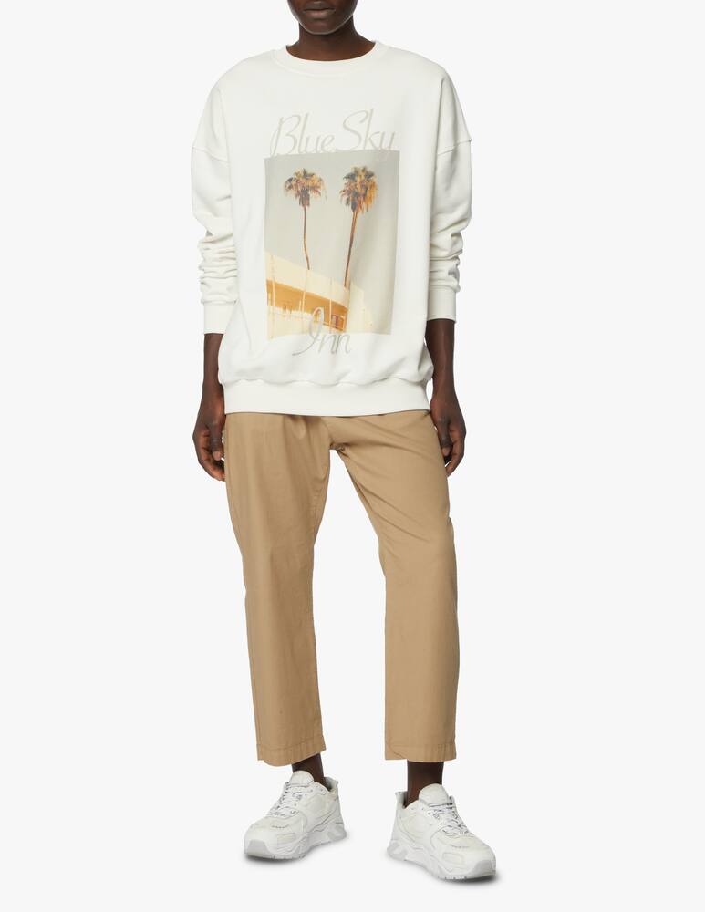rinascente Blue Sky Inn Felpa girocollo palms logo - bianco