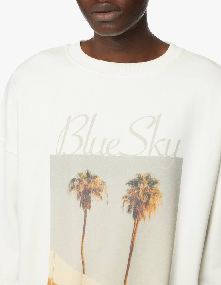 rinascente Blue Sky Inn Felpa girocollo palms logo - bianco