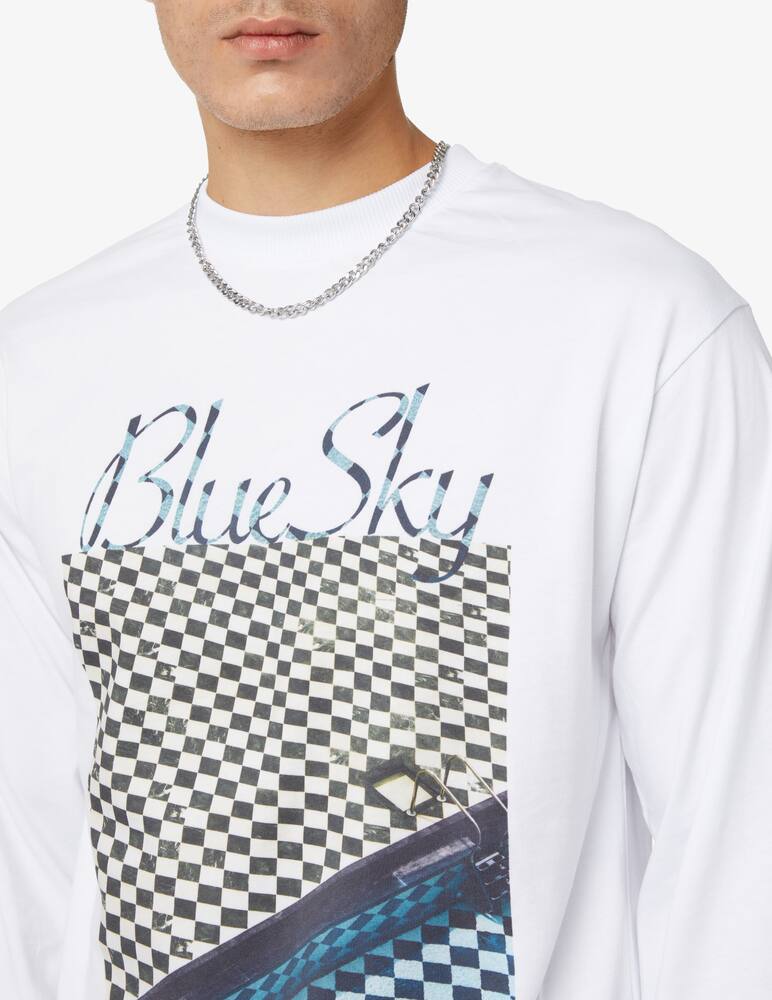 rinascente Blue Sky Inn Check pool sweatshirt - White