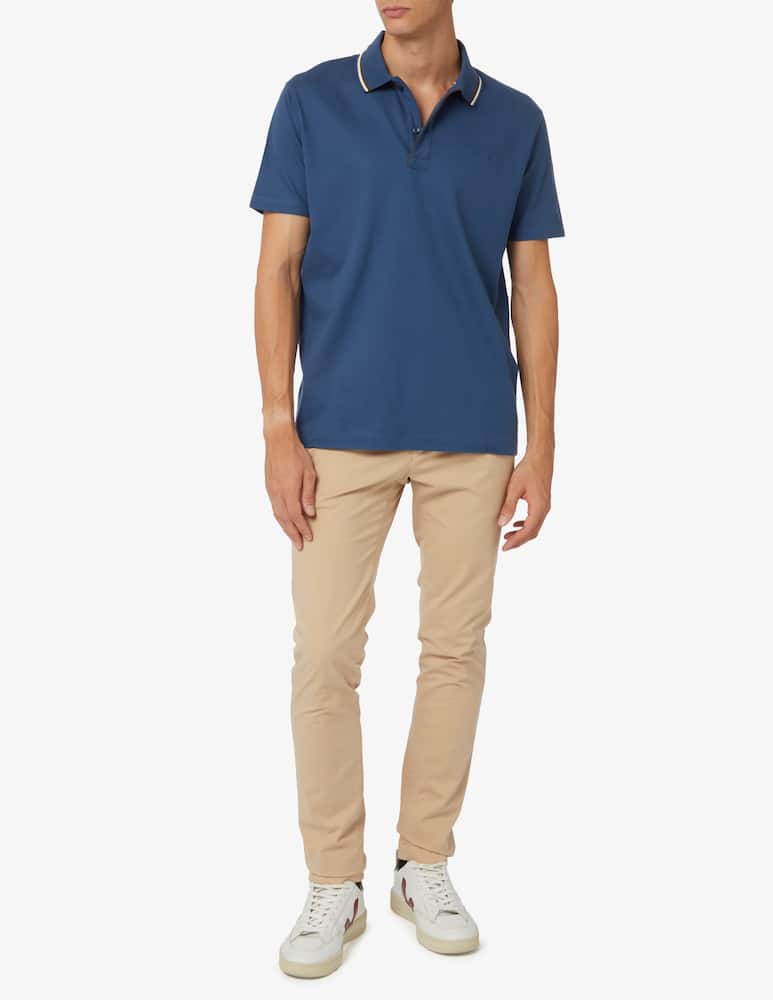 rinascente Paul & Shark Polo manica corta tencel pique con logo ricamato