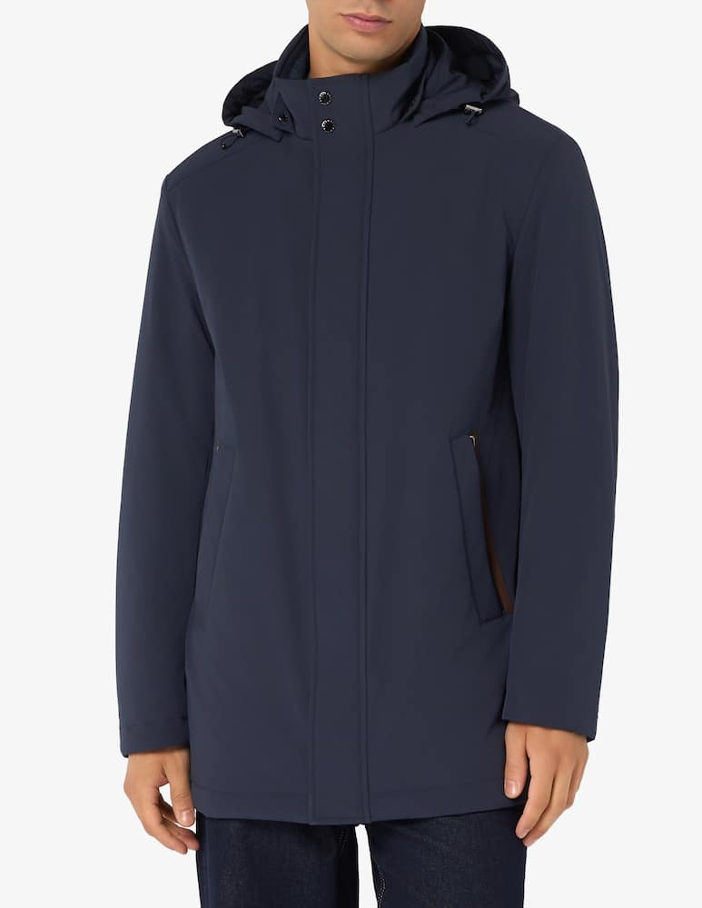 rinascente Paul & Shark Hooded carcoat with suede details
