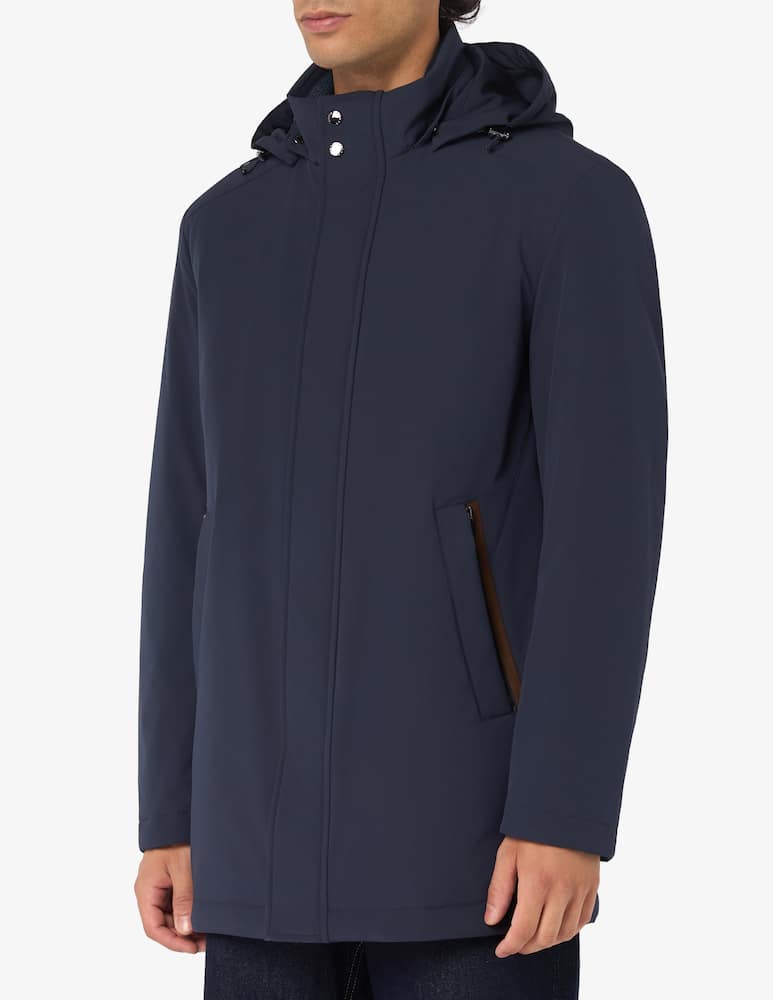rinascente Paul & Shark Hooded carcoat with suede details