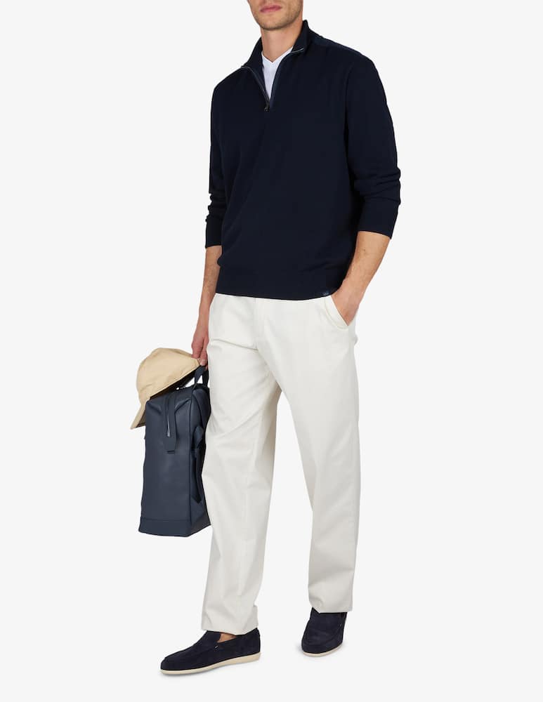 rinascente Paul & Shark Zip cotton-linen jumper