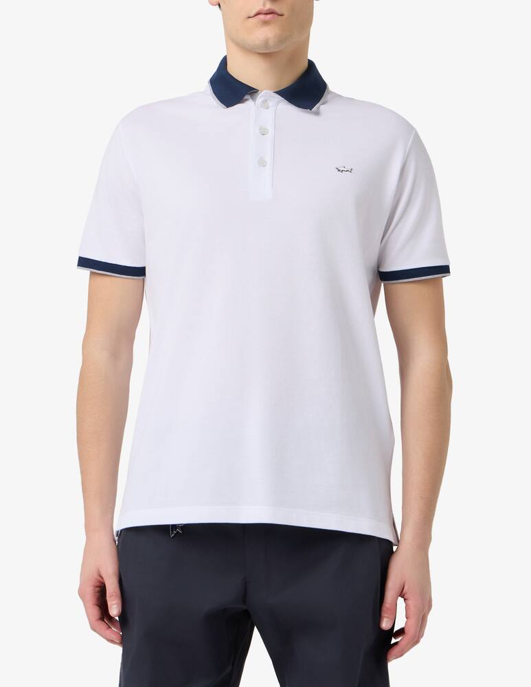rinascente Paul & Shark Piqué polo shirt with logo collar