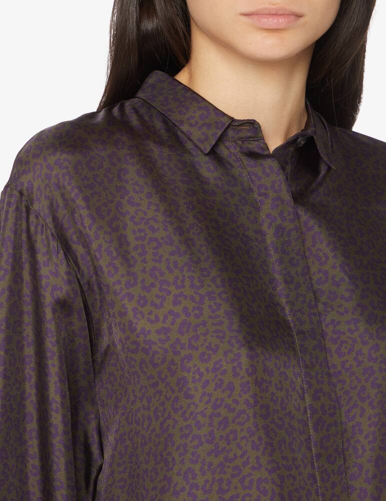 rinascente Rosso35 Camicia in seta con stampa animalier - Marrone