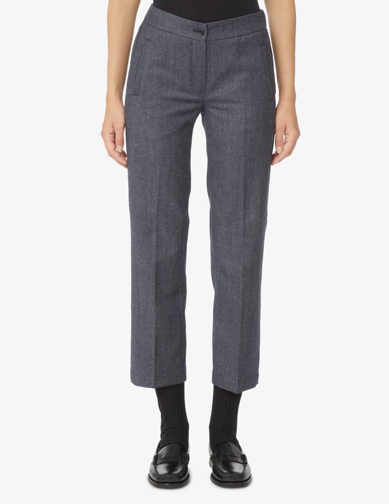 rinascente Rosso35 Denim effect wool blend trousers - Grey