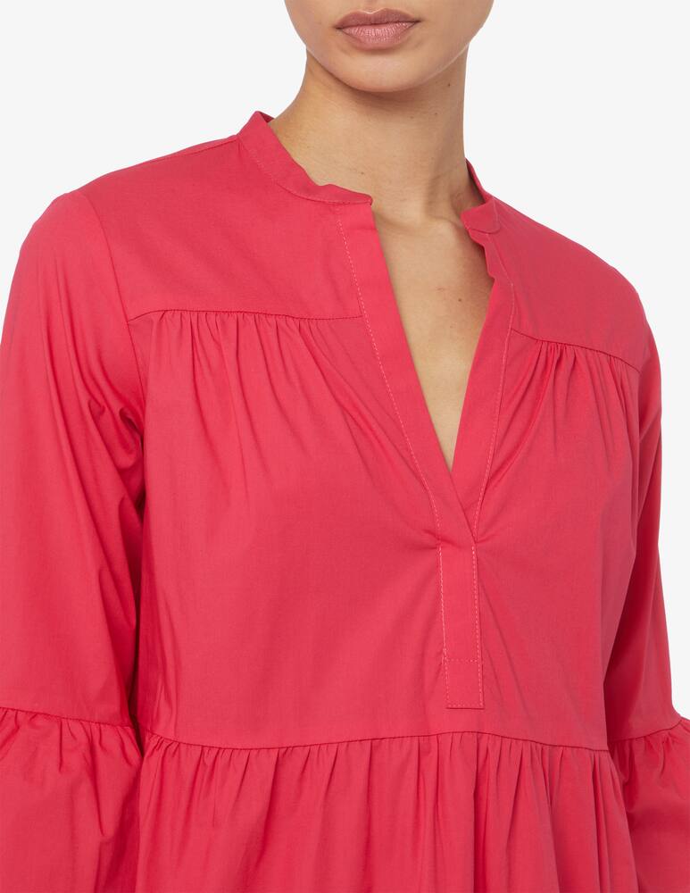 rinascente Rosso35 Tunica in cotone con balze