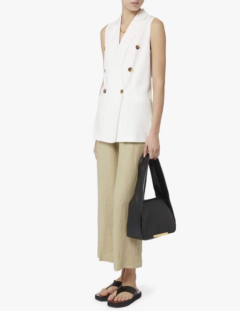 rinascente Rosso35 Cropped linen trousers with elastic waist