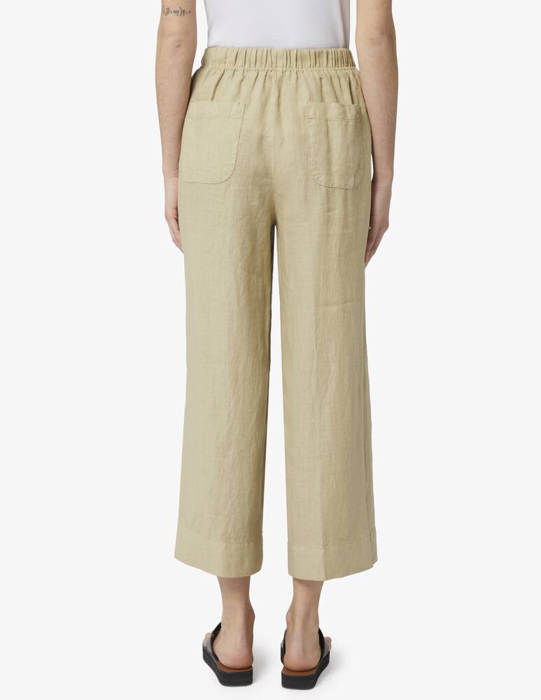 rinascente Rosso35 Cropped linen trousers with elastic waist