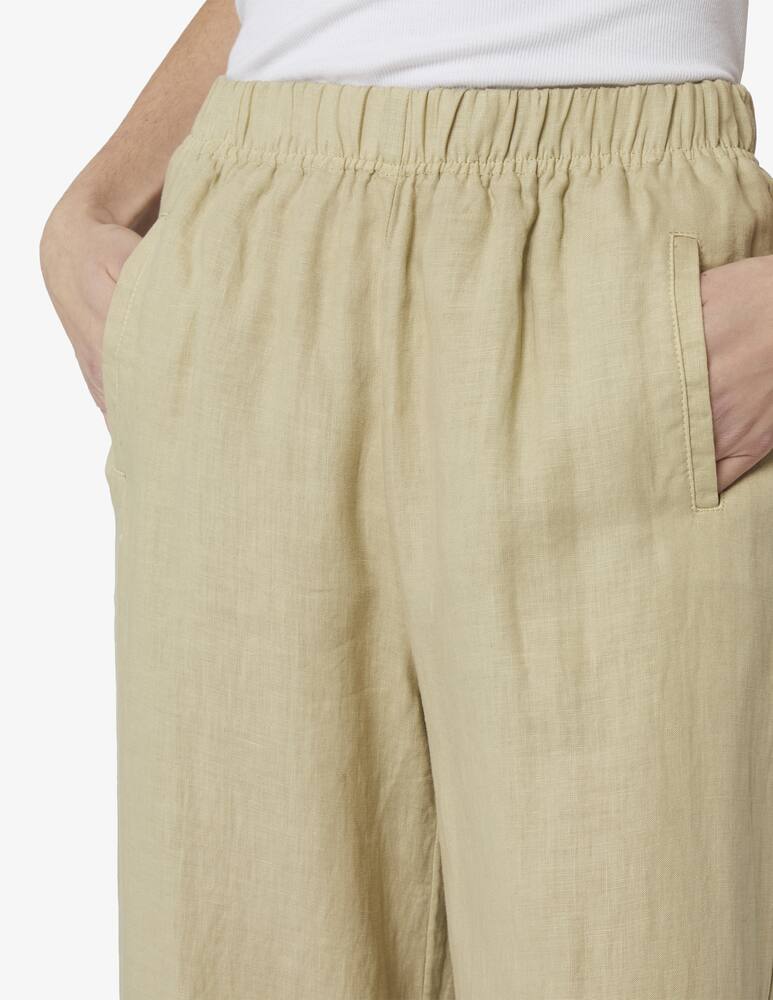rinascente Rosso35 Cropped linen trousers with elastic waist