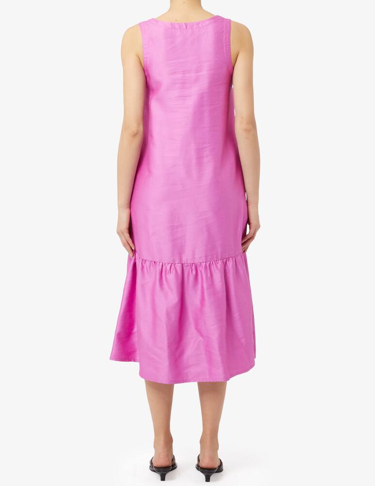 rinascente Rosso35 Vestito lungo senza maniche con balza