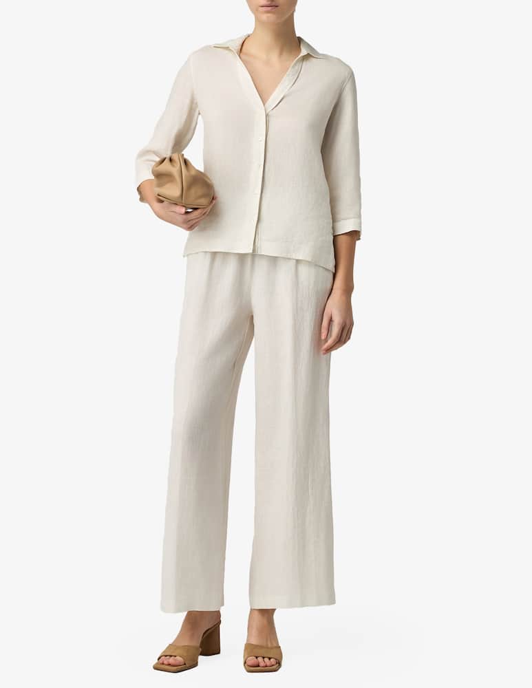 Rosso35 Cropped linen trousers - picture 2 Rosso35 Cropped linen trousers - picture 2