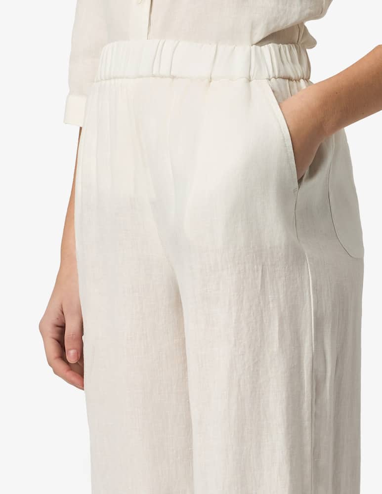 Rosso35 Cropped linen trousers - picture 4 Rosso35 Cropped linen trousers - picture 4