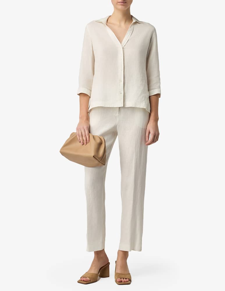 rinascente Rosso35 Pantaloni in lino sigaretta