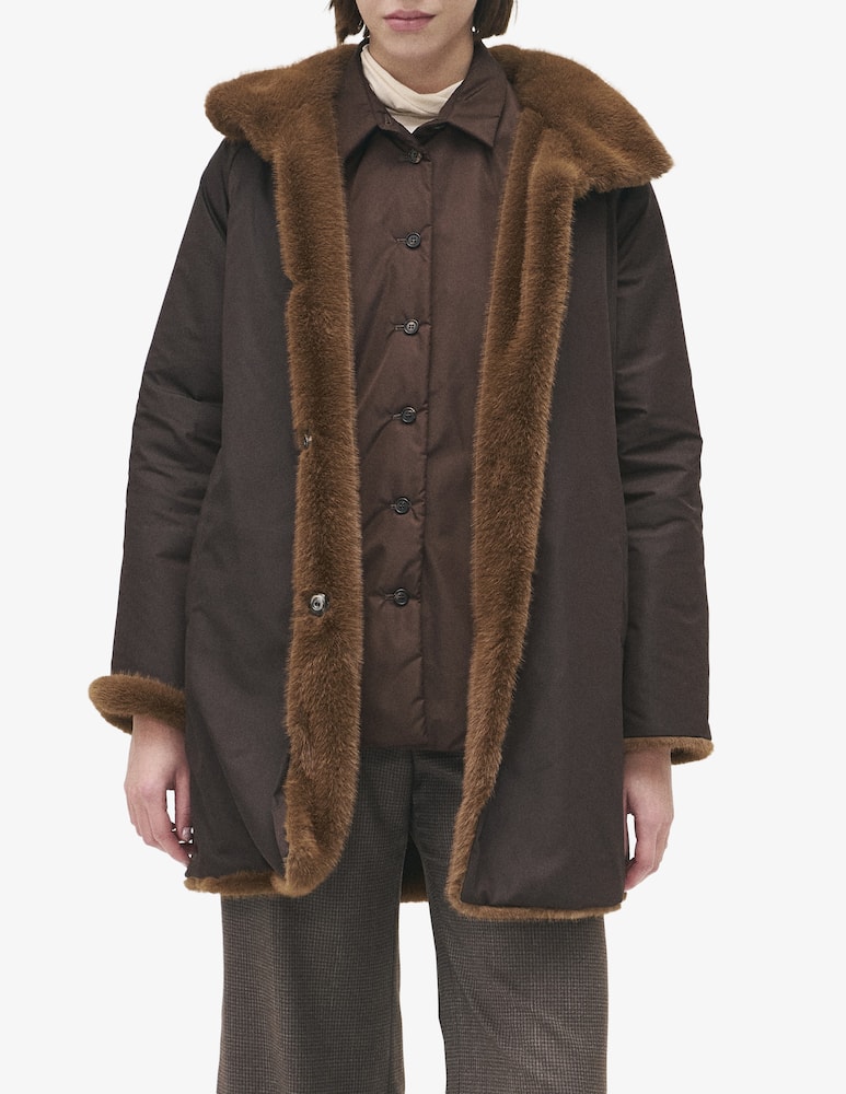 rinascente Rosso35 Cappotto reversibile in finta pelliccia