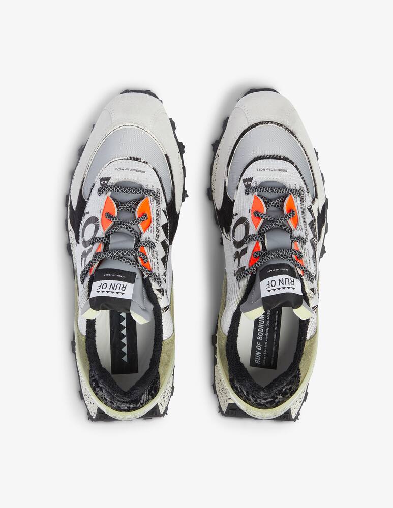 rinascente Run Of Sneakers running in suede fluo - Bianco