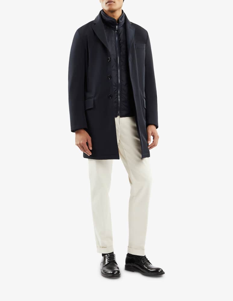 rinascente Fay Double Coat in Gabardine Tecnico Stretch