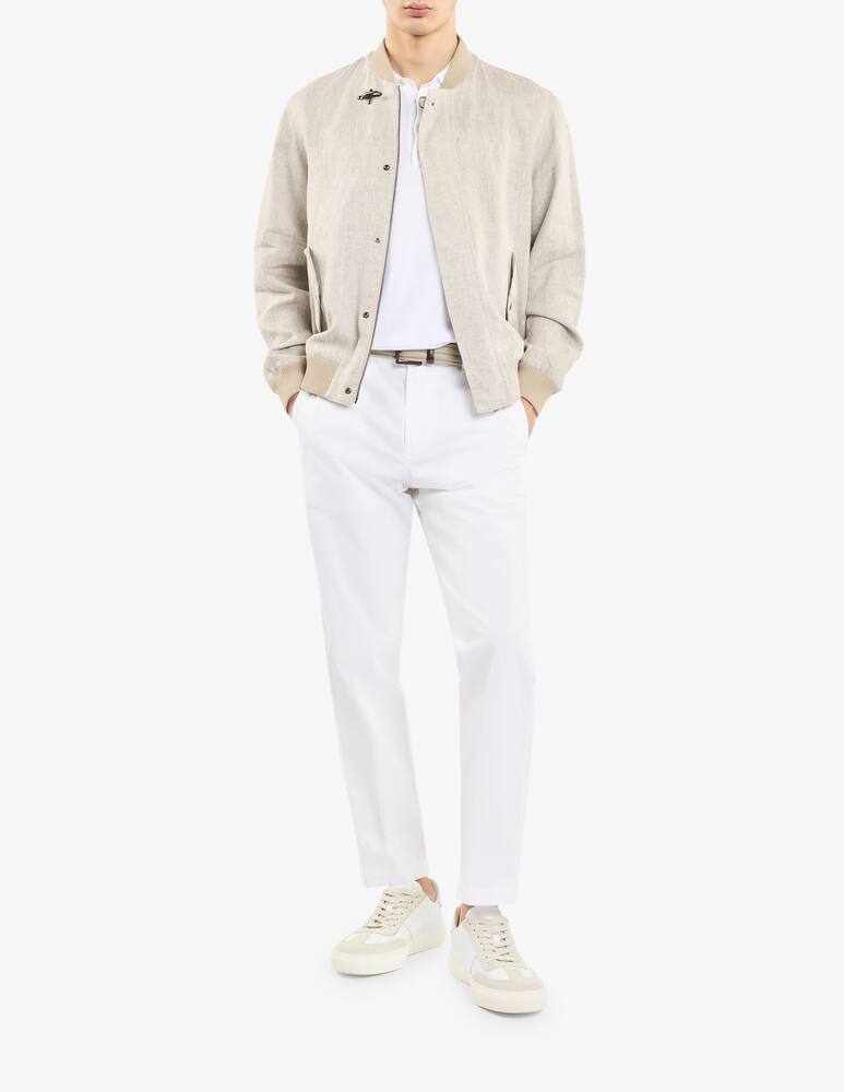 rinascente Fay Bomber in Tela di Lino Délavé