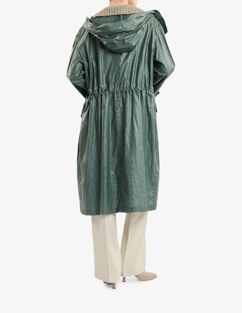 rinascente Fay Long Parka in Linen and Cotton Canvas