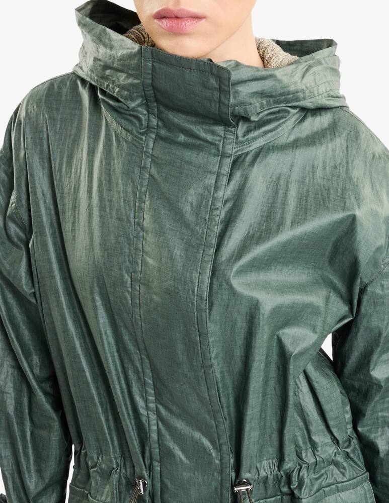 rinascente Fay Long Parka in Linen and Cotton Canvas