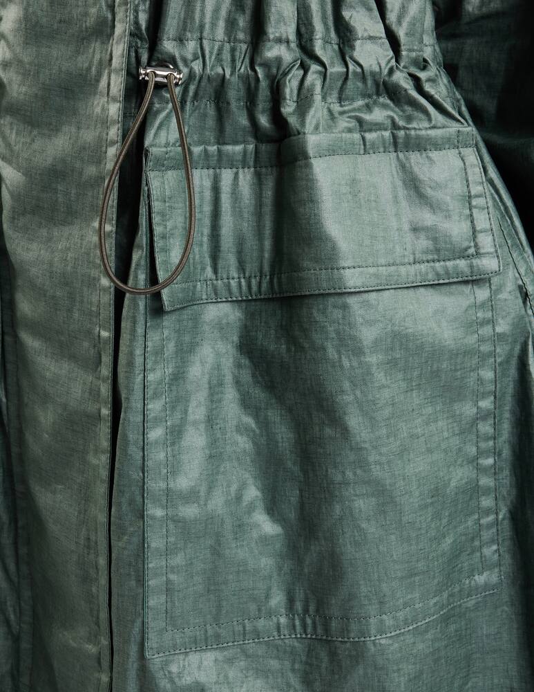 rinascente Fay Long Parka in Linen and Cotton Canvas