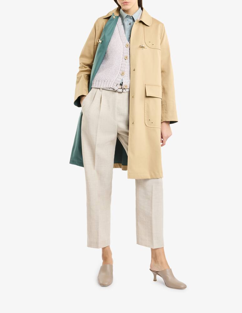 rinascente Fay Car Coat in Gabardine Stretch