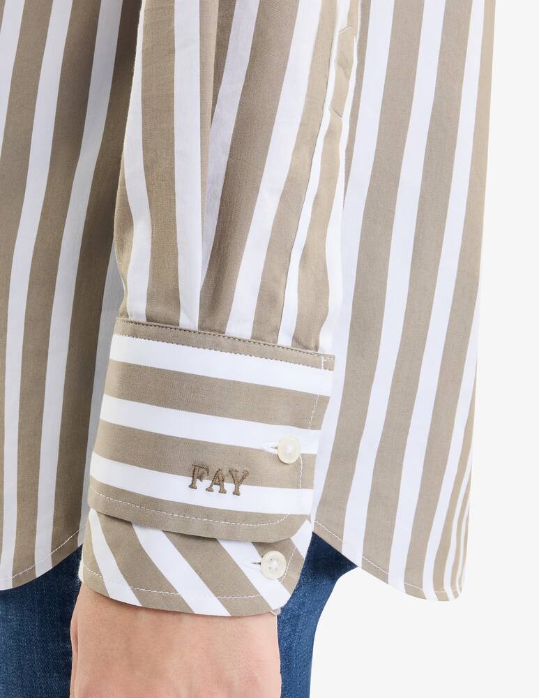 rinascente Fay Regular Shirt in Stretch Striped Cotton