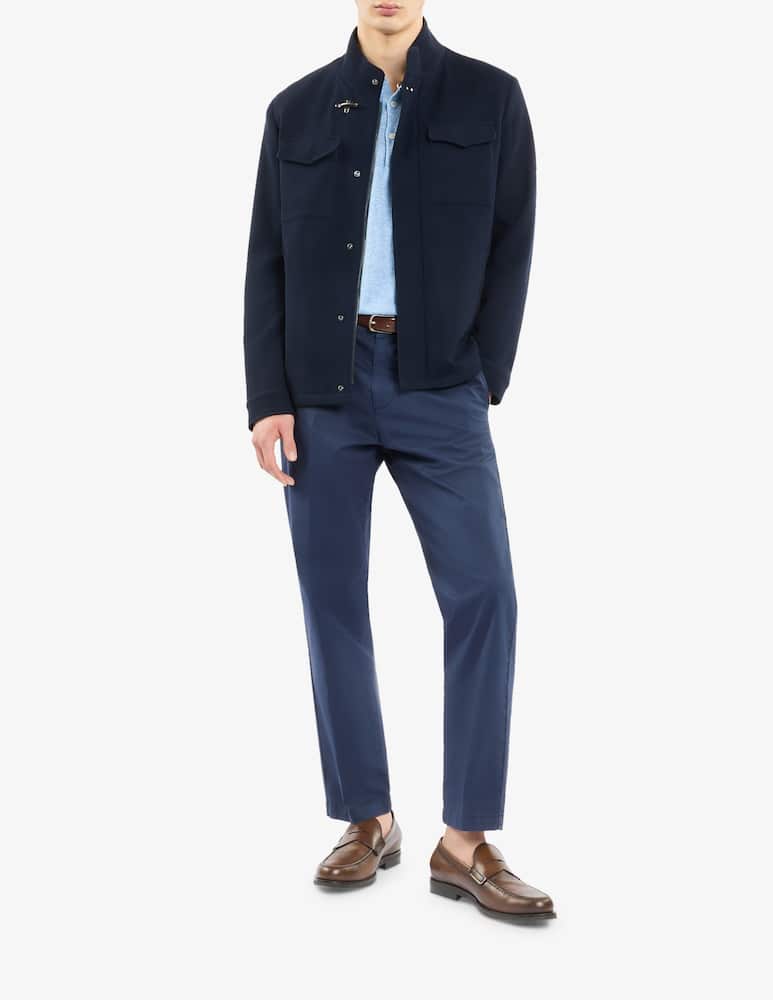 rinascente Fay Short Field Jacket in Stretch Wool and Cotton