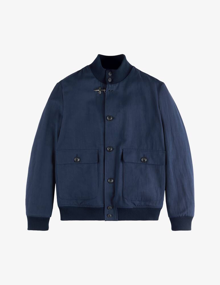 rinascente Fay Bomber Jacket in Cotton Twill and Linen