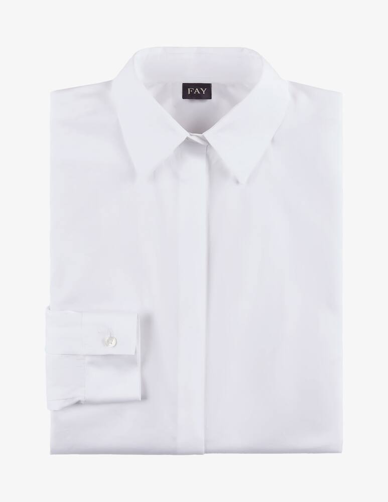 rinascente Fay Slim Shirt in Stretch Poplin