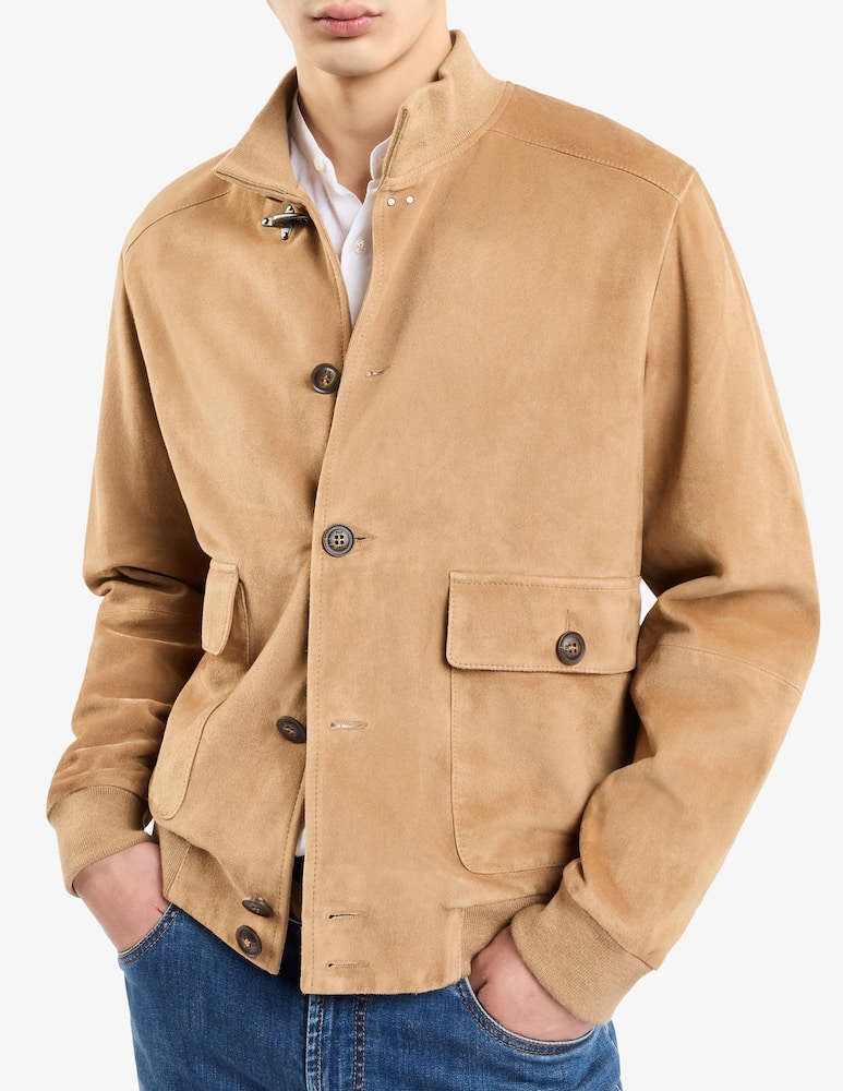 Fay Bomber Jacket in Suede - picture 1 Fay Bomber Jacket in Suede - picture 1