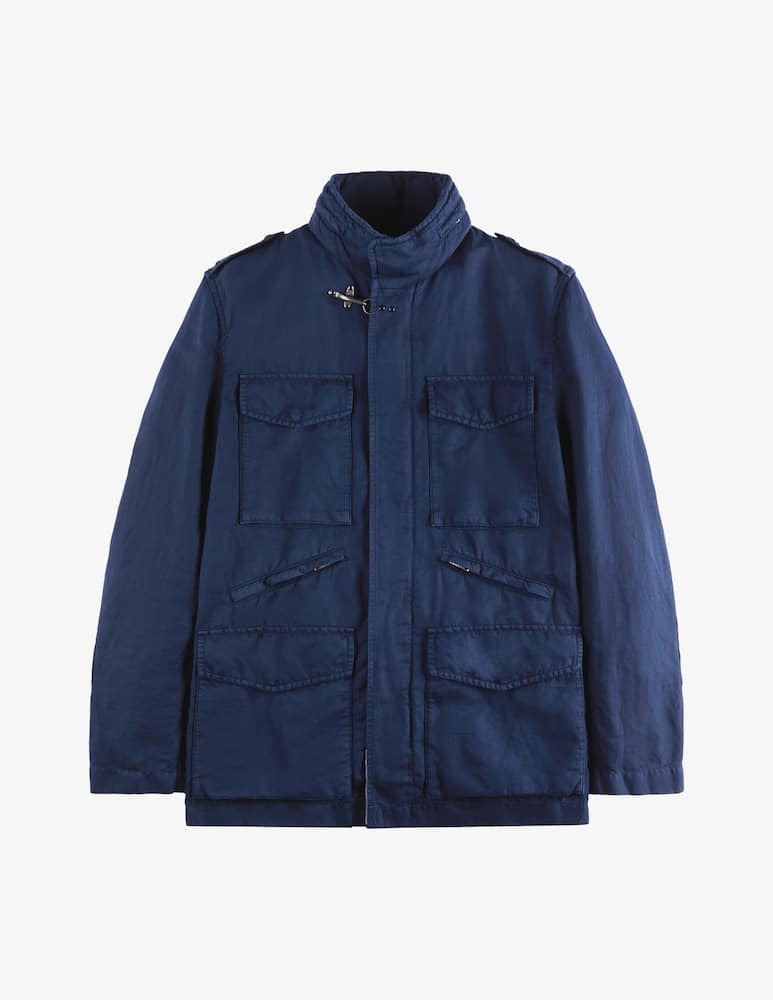 rinascente Fay Field Jacket in Tela di Cotone e Lino