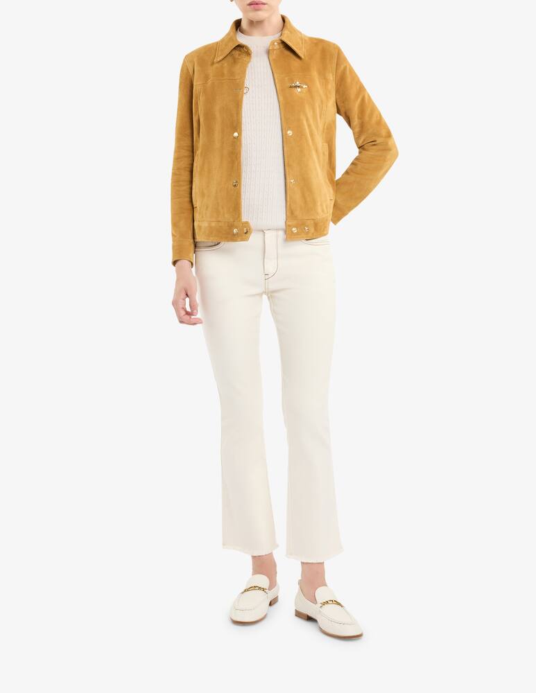 rinascente Fay Short Biker in Pelle Scamosciata