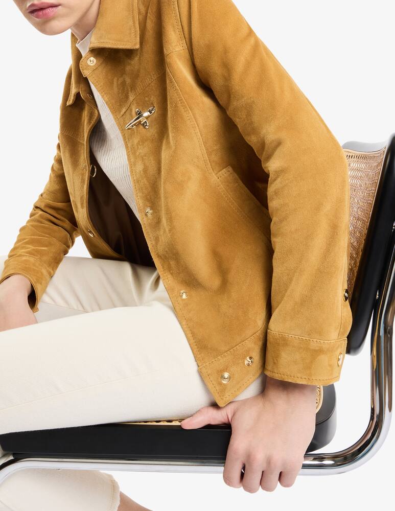 rinascente Fay Short Biker in Pelle Scamosciata