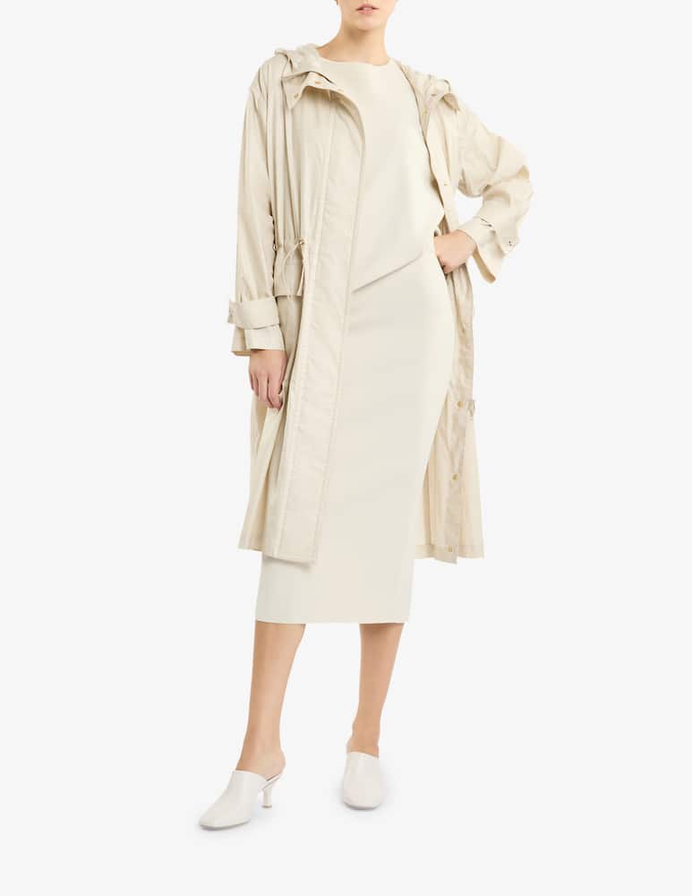 rinascente Fay Long Parka in Linen and Cotton Canvas