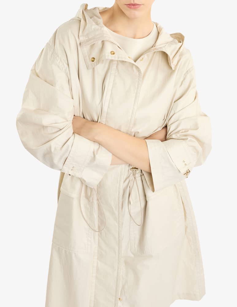 rinascente Fay Long Parka in Linen and Cotton Canvas